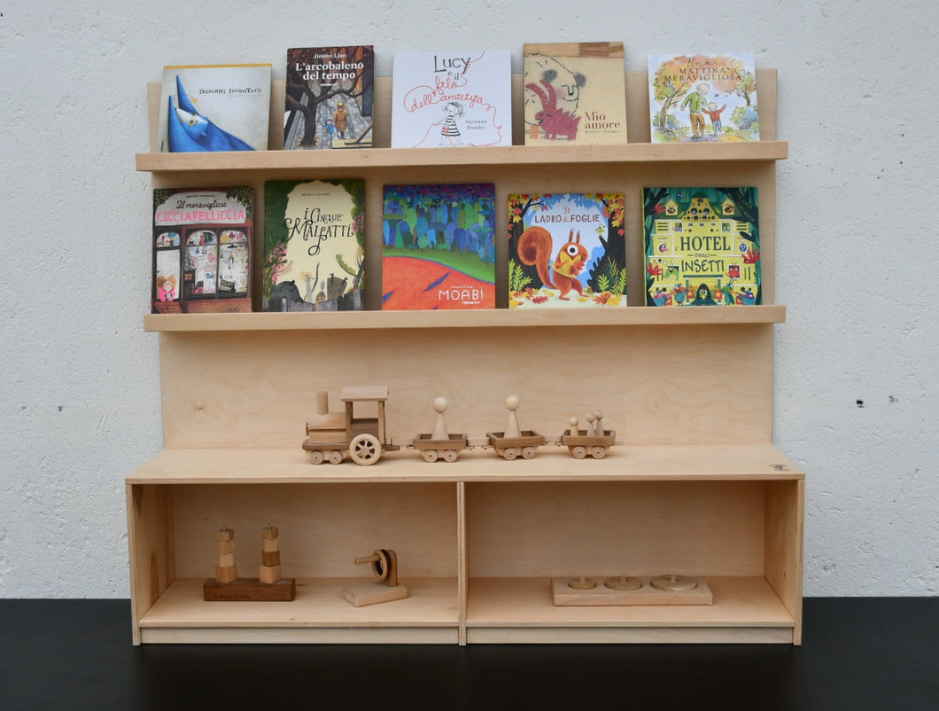 Libreria frontale  con mobile a vista
